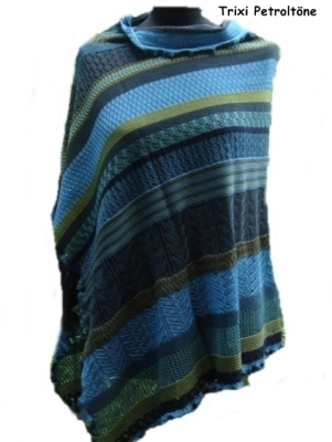 invero Poncho TRIXI - 100% Schurwolle (Merino extra fein)