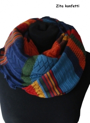Invero Drehschal ZITA - 100% Schurwolle (Merino extra fein)