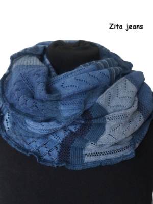 Invero Drehschal ZITA - 100% Schurwolle (Merino extra fein)