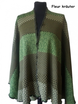 Invero Cape Fleur - 100% Schurwolle (Merino extra fein)