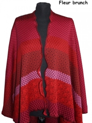 Invero Cape Fleur - 100% Schurwolle (Merino extra fein)