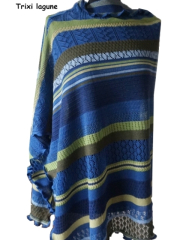 invero Poncho TRIXI - 100% Schurwolle (Merino extra fein)